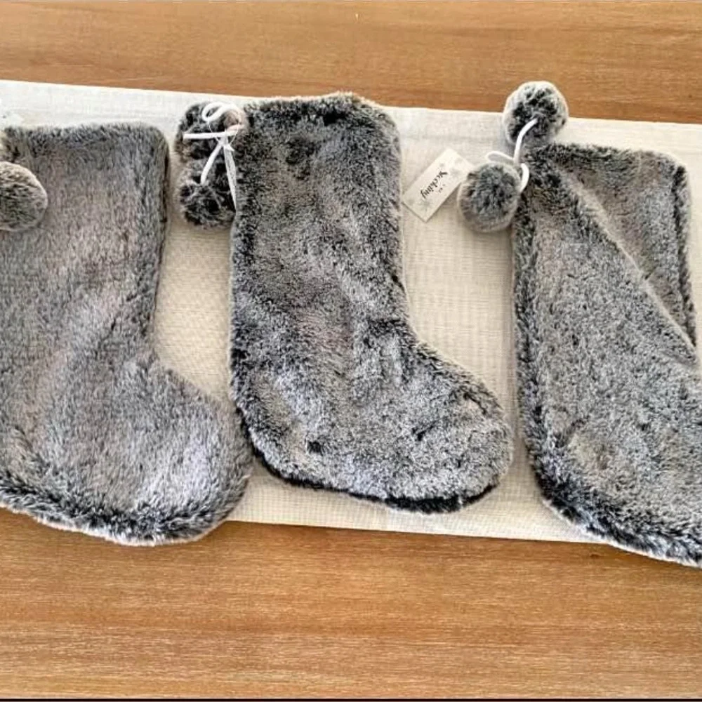 WT, Set of 3 Target Faux Fur stockings